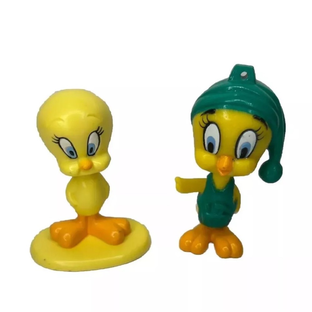 Vintage Looney Tunes Tweety Bird PVC Figure Lot 2 Pc 2.5 inches tall